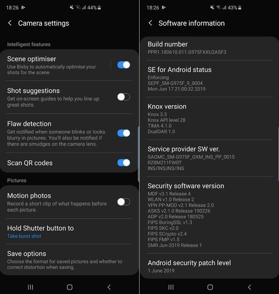 Activez Scanner les codes QR sous Paramètres de l'appareil photo (Samsung)