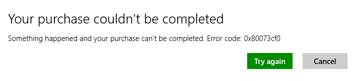 Fix Windows Store Error 0x80073cf0