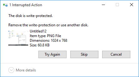修正Windows10のディスクは書き込み保護されたエラーです