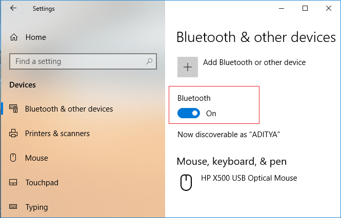 Ислоҳи Bluetooth наметавонад дар Windows 10 хомӯш карда шавад