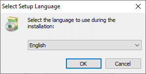 次に、インストール中に使用する言語を選択し、[OK]をクリックします。