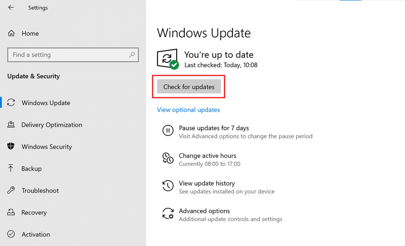 WindowsUpdateを確認します。 Windows10でコマンドプロンプトが表示されてから消える問題を修正