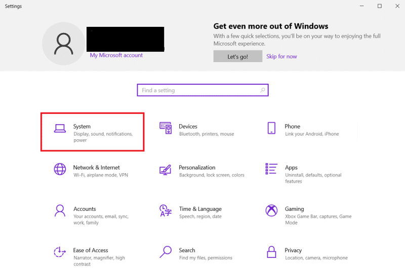[システム]オプションをクリックします。 Windows10でBitLockerを無効にする方法