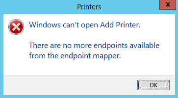 Errore 1753 Non ci sono più endpoint disponibili dal mapper di endpoint