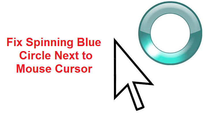 Corrigir o círculo azul giratório ao lado do cursor do mouse
