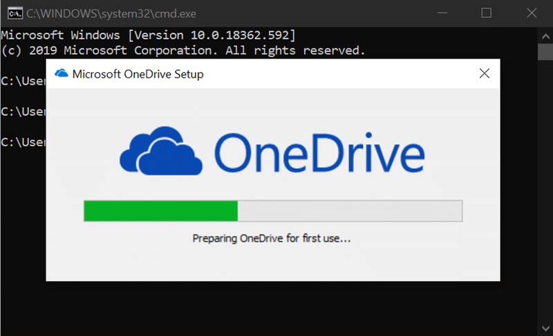 Après l'exécution de ce code, Windows installera One Drive sur votre PC. Suivez le processus de configuration ou d'installation pour procéder à l'installation.