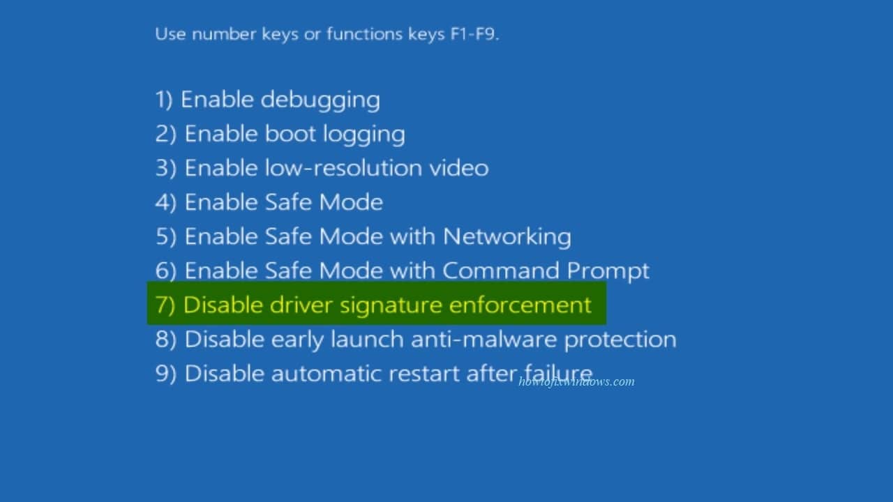 Desabilitar a imposição de assinatura de driver no Windows 10