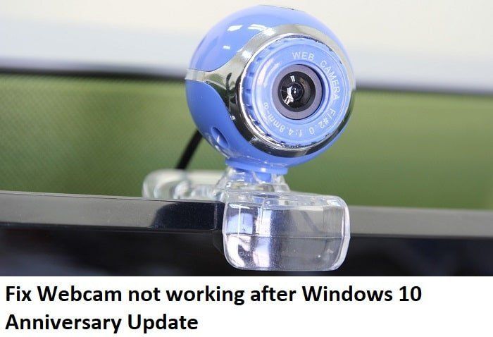Corrigir a Webcam que não funciona após a atualização de aniversário do Windows 10