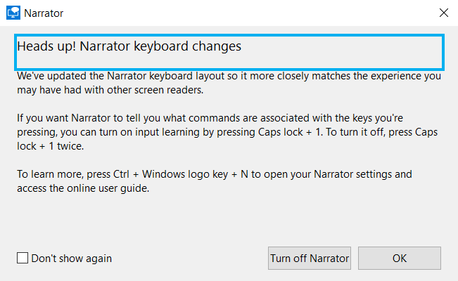 Glasovna poruka naratora. Kako isključiti glas naratora u Windows 10