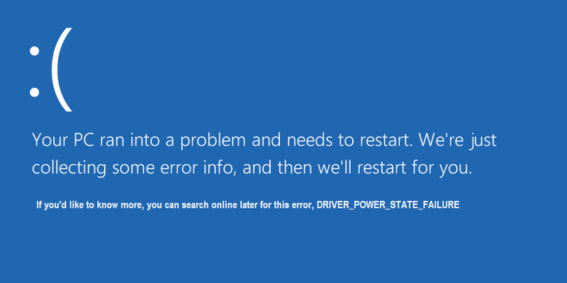 Errore stato alimentazione driver in Windows 10