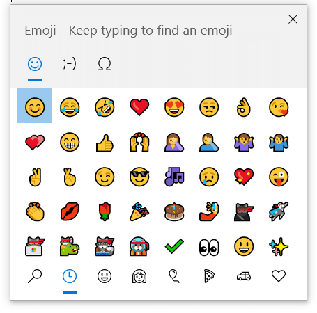 Atalho de teclado para emojis no Windows 10