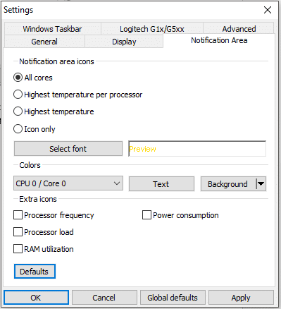 Em Área de Notificação, você pode personalizar as configurações da área de notificação | Como verificar a temperatura da CPU no Windows 10