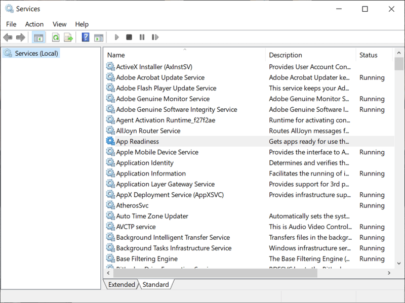 Fomba 8 hanokafana Windows Services Manager amin'ny Windows 10