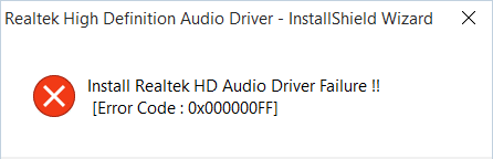 ជួសជុលការដំឡើង Realtek HD Audio Driver Error Failure