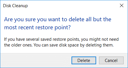 [削除]をクリックして削除を確認します| Windows10でハードディスクスペースを解放する10の方法