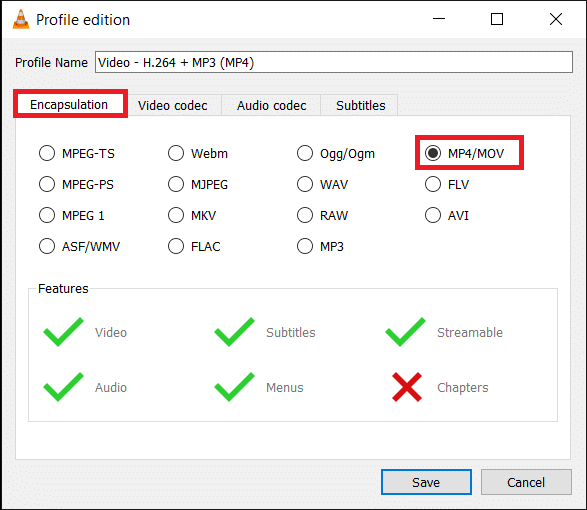 selecione o formato apropriado (geralmente MP4MOV). | Como remover o áudio do vídeo no Windows 10?