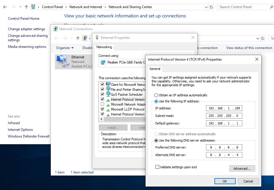 Configurar o enderezo IP estático en Windows 10