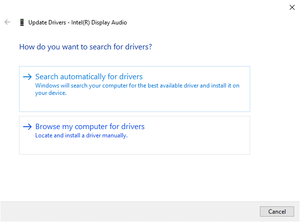 次に、[ドライバーをどのように検索しますか？]の下の[ドライバーを自動的に検索する]をクリックします。