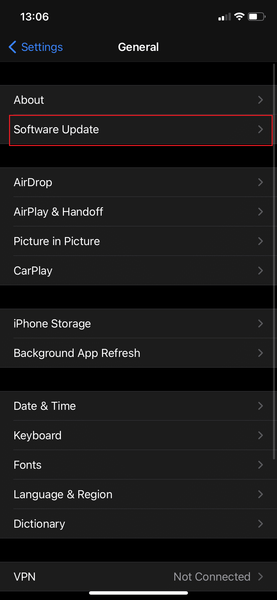 Tsindrio ny Software Update. Ahoana ny fanamboarana iPhone Storage Full olana