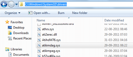 u schedariu atikmdag.sys in u file System32 driversatikmdag.sys in i driver System32