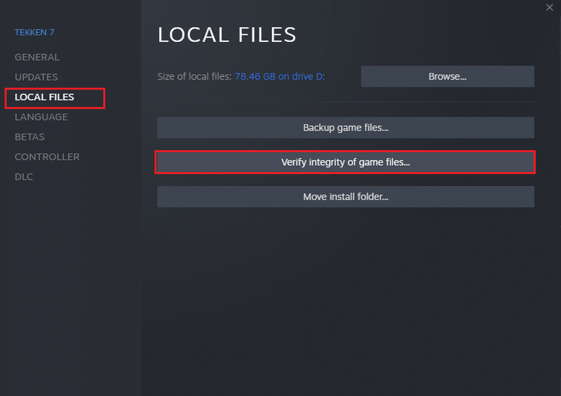 [ゲームファイルの整合性を確認する]ボタンをクリックします| Steam上のゲームファイルの整合性を検証する方法