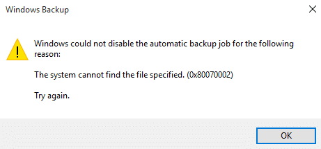 corrigir o código de erro 0x80070002 O sistema não pode encontrar o arquivo especificado