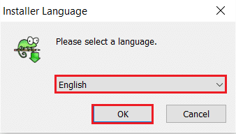भाषा निवडा आणि ओके क्लिक करा. नोटपॅड++ प्लगइन कसे स्थापित करावे
