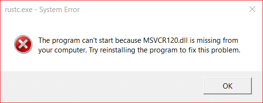Windows 10에서 MSVCR120.dll이 누락된 문제 수정