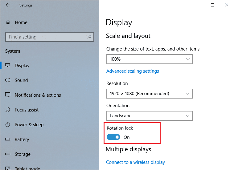 Windows 10 सेटिंग्जमध्ये लॉक स्क्रीन रोटेशन