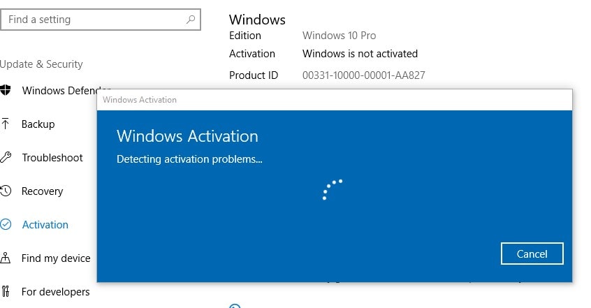 probleemoplosser voor Windows-activering
