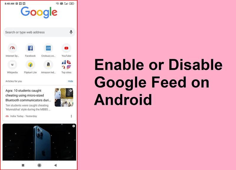 Android இல் Google ஊட்டத்தை எவ்வாறு இயக்குவது அல்லது முடக்குவது