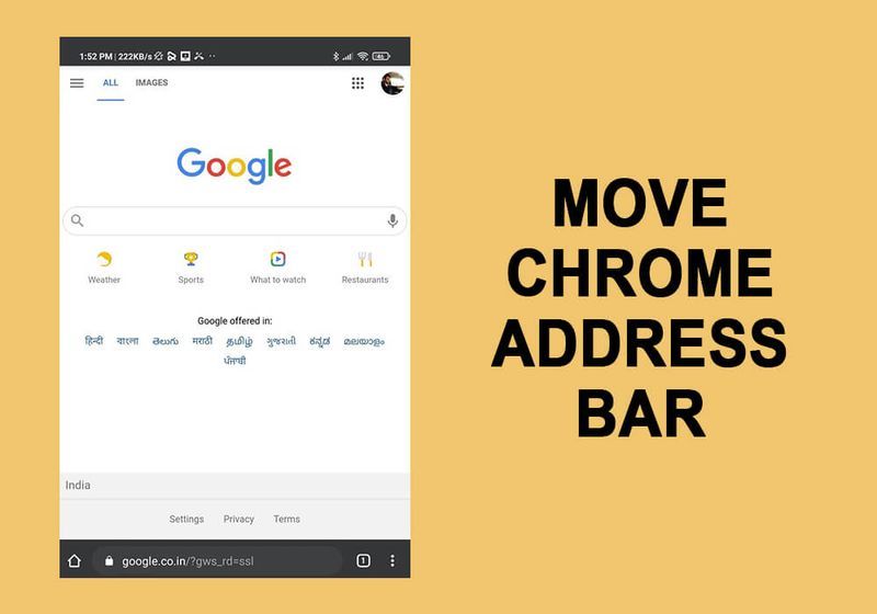 Как да преместите адресната лента на Chrome в долната част на вашия екран