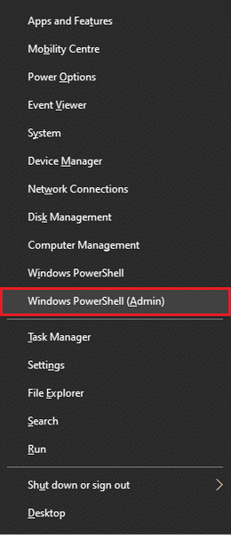 Pronađite Windows PowerShell (Admin) u meniju i izaberite ga