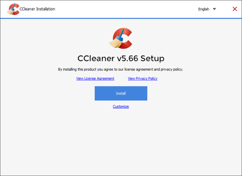 Clique no botão Instalar para instalar o CCleaner