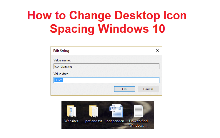 Como alterar o espaçamento de ícones da área de trabalho Windows 10