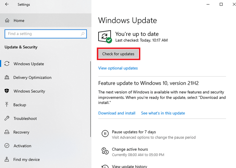 Kliknite na Provjeri ažuriranja. Kako popraviti Windows 10 ekran osjetljiv na dodir ne radi