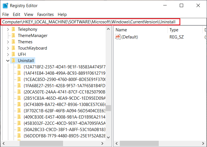 Prisilno deinstalirajte program koristeći Registry Editor