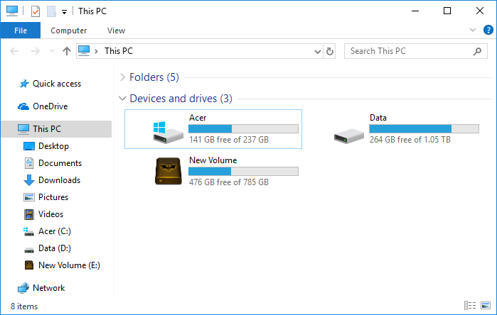 Windows10でドライブ文字を削除または非表示にする方法