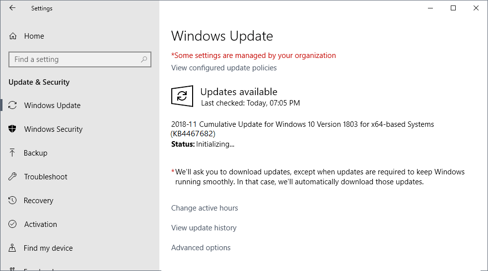 Windows 10 versione 1803 Build 17134.441
