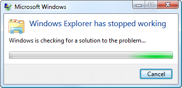 Windowsエクスプローラが動作を停止しました[解決済み]