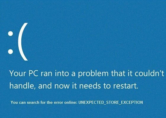Windows 10-da gözlənilməz Mağaza İstisna BSOD-nu düzəldin
