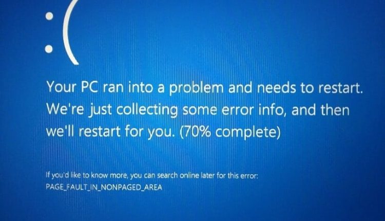 Popravite grešku stranice u nestraničnoj oblasti BSOD greška u Windows 10