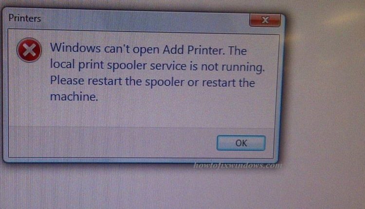 印刷スプーラーサービスが実行されていない