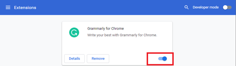 Na koniec wyłącz rozszerzenie, które chcesz wyłączyć. Jak naprawić Crunchyroll nie działa w Chrome?