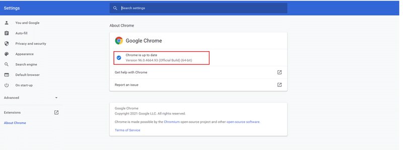 Chrome डिसेंबर 2021 पर्यंत अद्ययावत आहे. क्रन्चायरॉल Chrome वर काम करत नाही