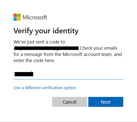 Microsoft vérifie votre identité