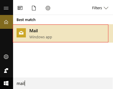 kliknite na Mail (Windows aplikacija)