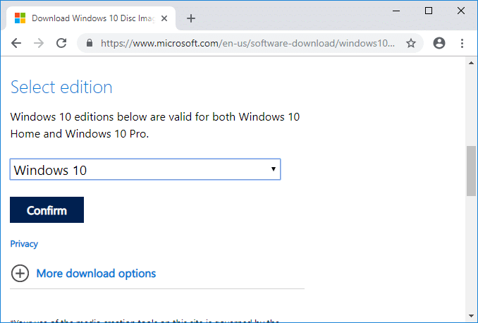 Download officiële Windows 10 ISO met Google Chrome