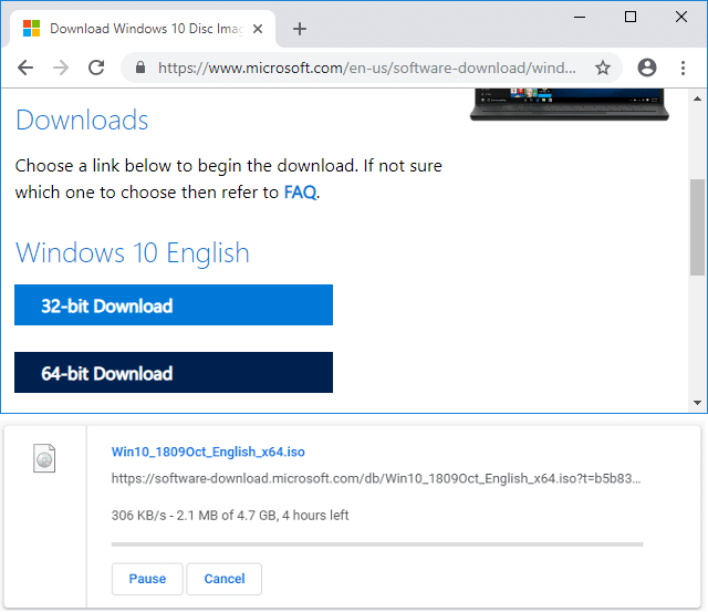 Download officiële Windows 10 ISO zonder Media Creation Tool