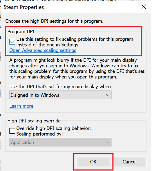 Свойства игры. Выберите Программные настройки DPI. Как исправить код ошибки Destiny 2 Broccoli в Windows 10